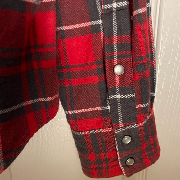 AMERICAN LIVING Long Sleeve Red Flannel Snap up Shirt Size Large - Picture 10 of 10